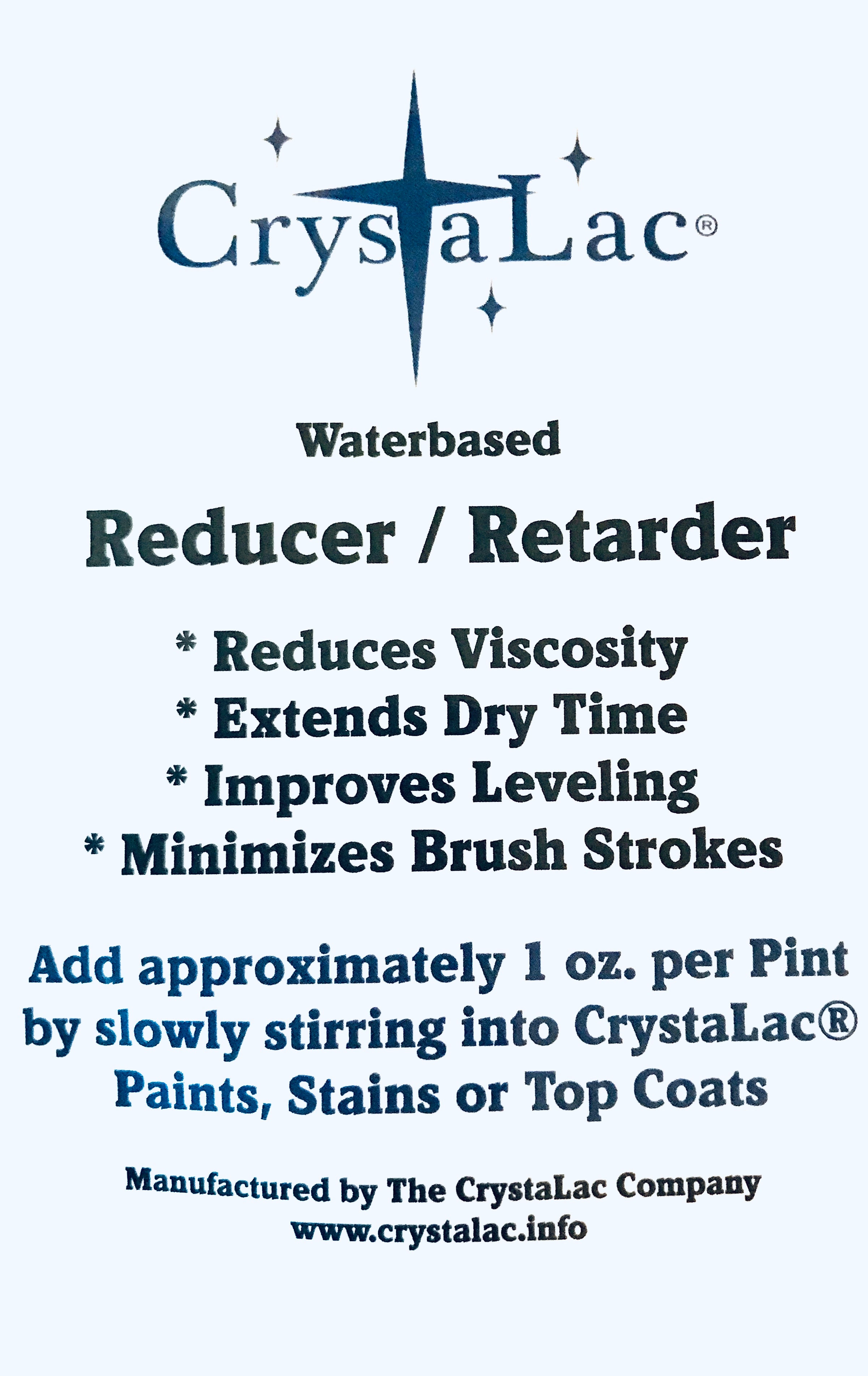 CrystaLac Super Premium Clear Topcoat - Gloss Finish - 1/2 Pint