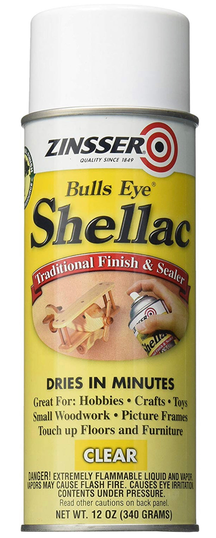 Zinsser 408 Bulls Eye Clear Shellac Spray 12 oz